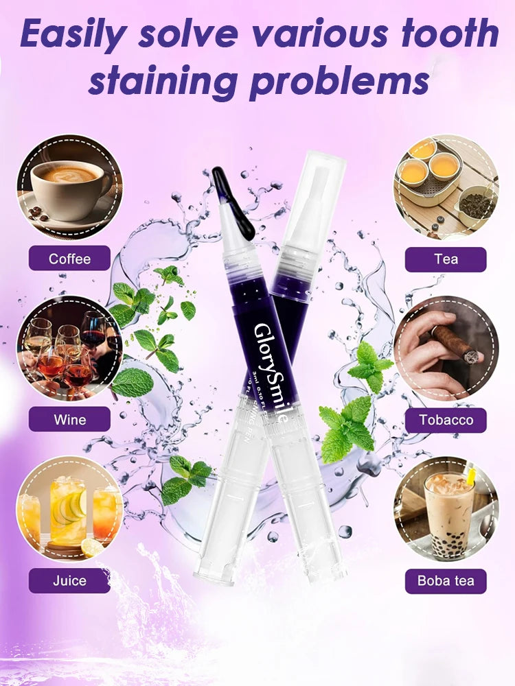 Purple Instant Teeth Whitening Pen Tartar Toothpaste Cleaning Tooth Stain No Sensitivity for a Brighter Whiter Smile Decay Care