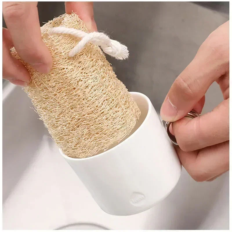 1/3/6pcs NaturalBath Loofah Exfoliating Body Sponge Loofah Bath Body Shower Sponge Kitchen Cleaing Scrubber Bathroom Accessories