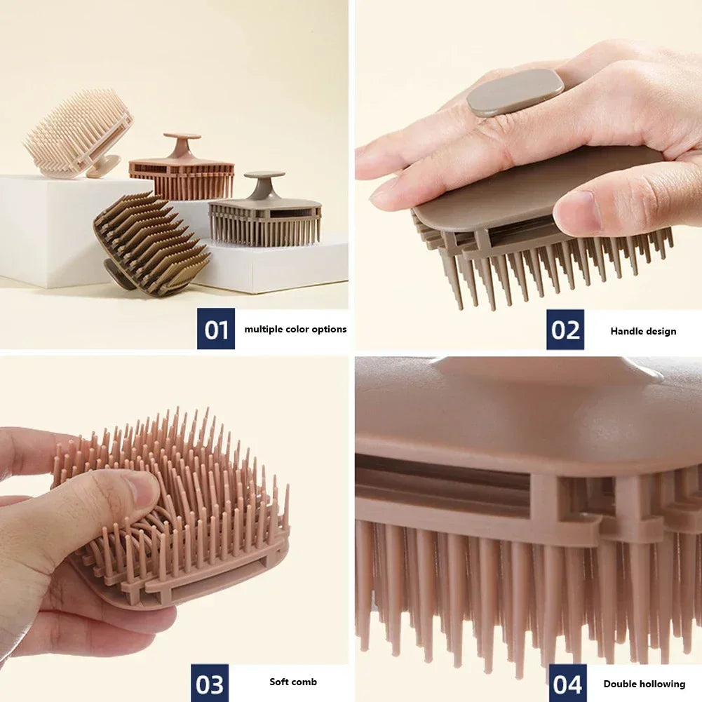 1pcs Square Shampoo Brush Head Scalp Massage Comb Hair Comb Bath Shower Brush Body Scrub Exfoliator Salon Hairdressing Tools