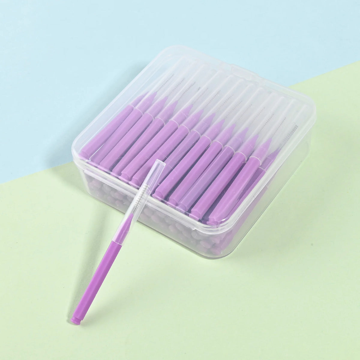 60pcs I Shape Colorful Brush Picks Orthodontic Correction Tooth Gap Brush Interdental Brush Tooth Braces Cleaning Soft Bristles