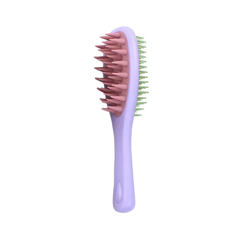 Double-sided 2-in-1 Comb Hair Massager Double Toothed Silicone Shampoo Brush Long Handle Hair Care Head Washing Comb