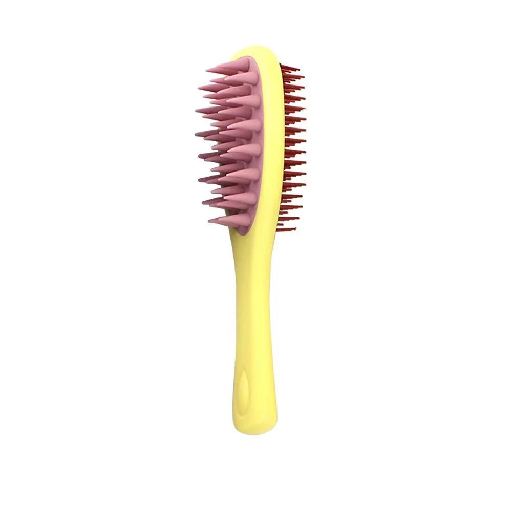 Double-sided 2-in-1 Comb Hair Massager Double Toothed Silicone Shampoo Brush Long Handle Hair Care Head Washing Comb