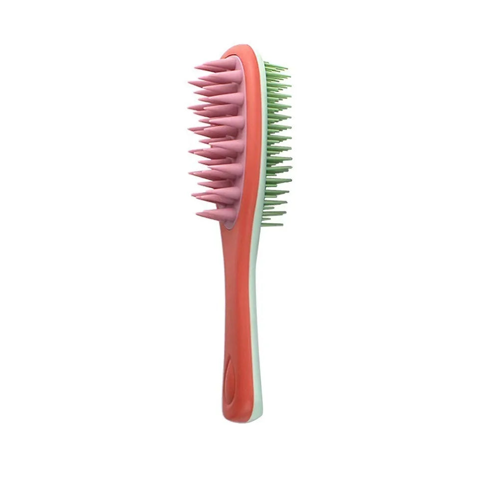 Double-sided 2-in-1 Comb Hair Massager Double Toothed Silicone Shampoo Brush Long Handle Hair Care Head Washing Comb