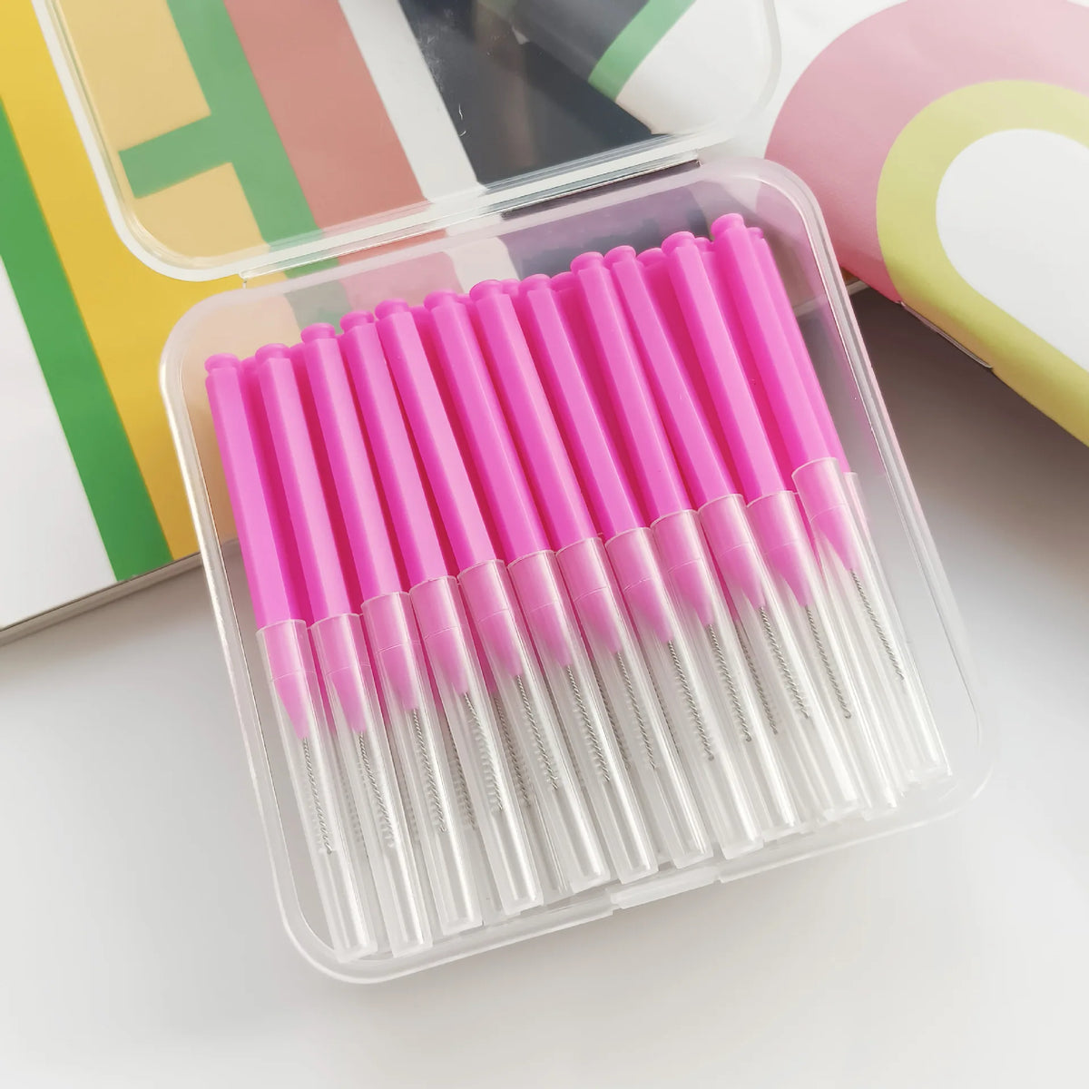 60pcs I Shape Colorful Brush Picks Orthodontic Correction Tooth Gap Brush Interdental Brush Tooth Braces Cleaning Soft Bristles