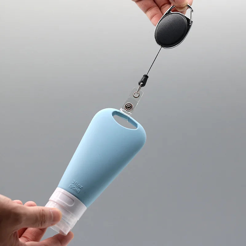 1/3/4Pcs 90ml Refillable Hangable Dispensing Bottles Squeeze Silicone Empty Storage Body Wash Shampoo Portable  Container