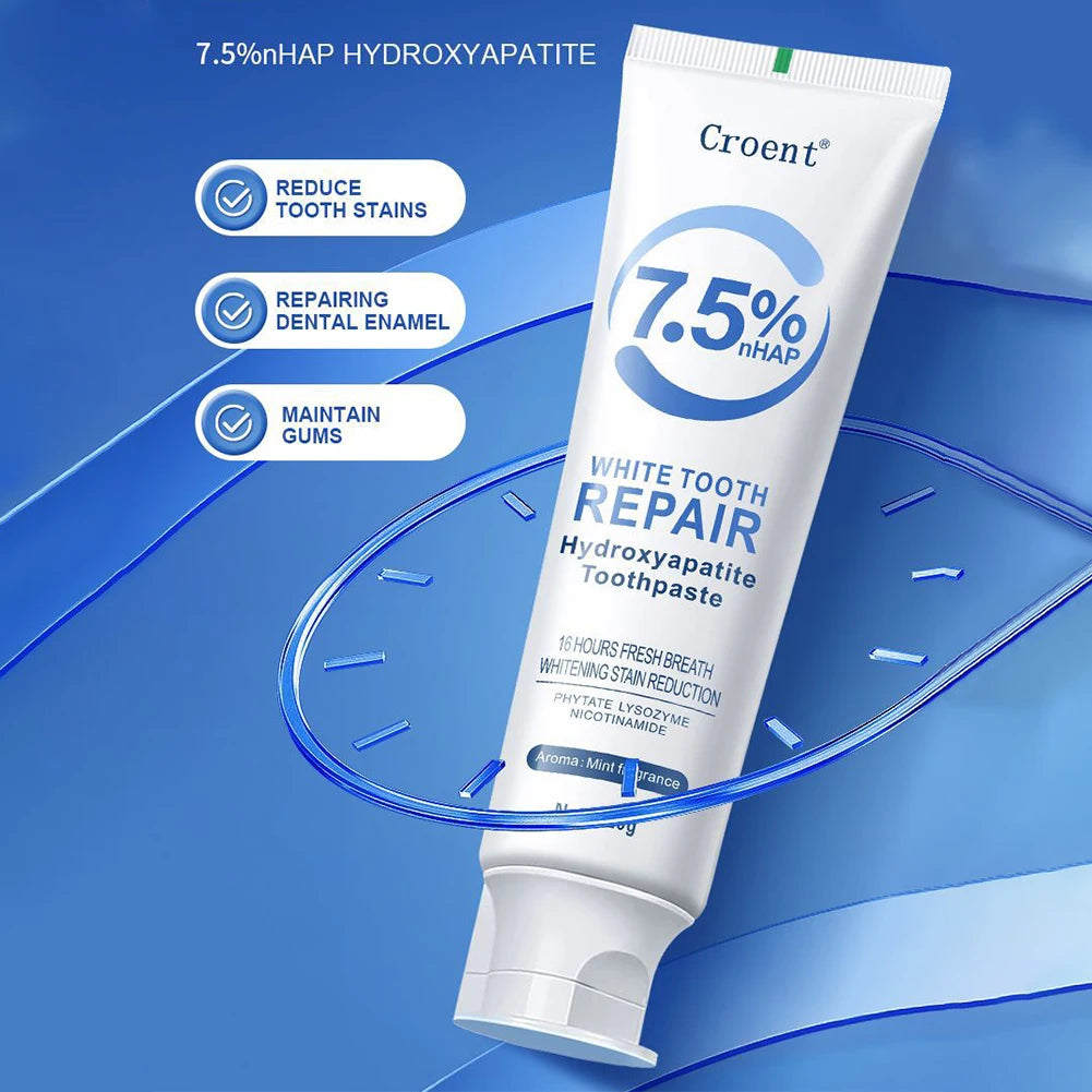 120g Hydroxyapatite Toothpaste,Gentle Mint,Breath Refreshing Whitening Toothpaste,Intensives Stain Removal Tooth Paste,Oral Care