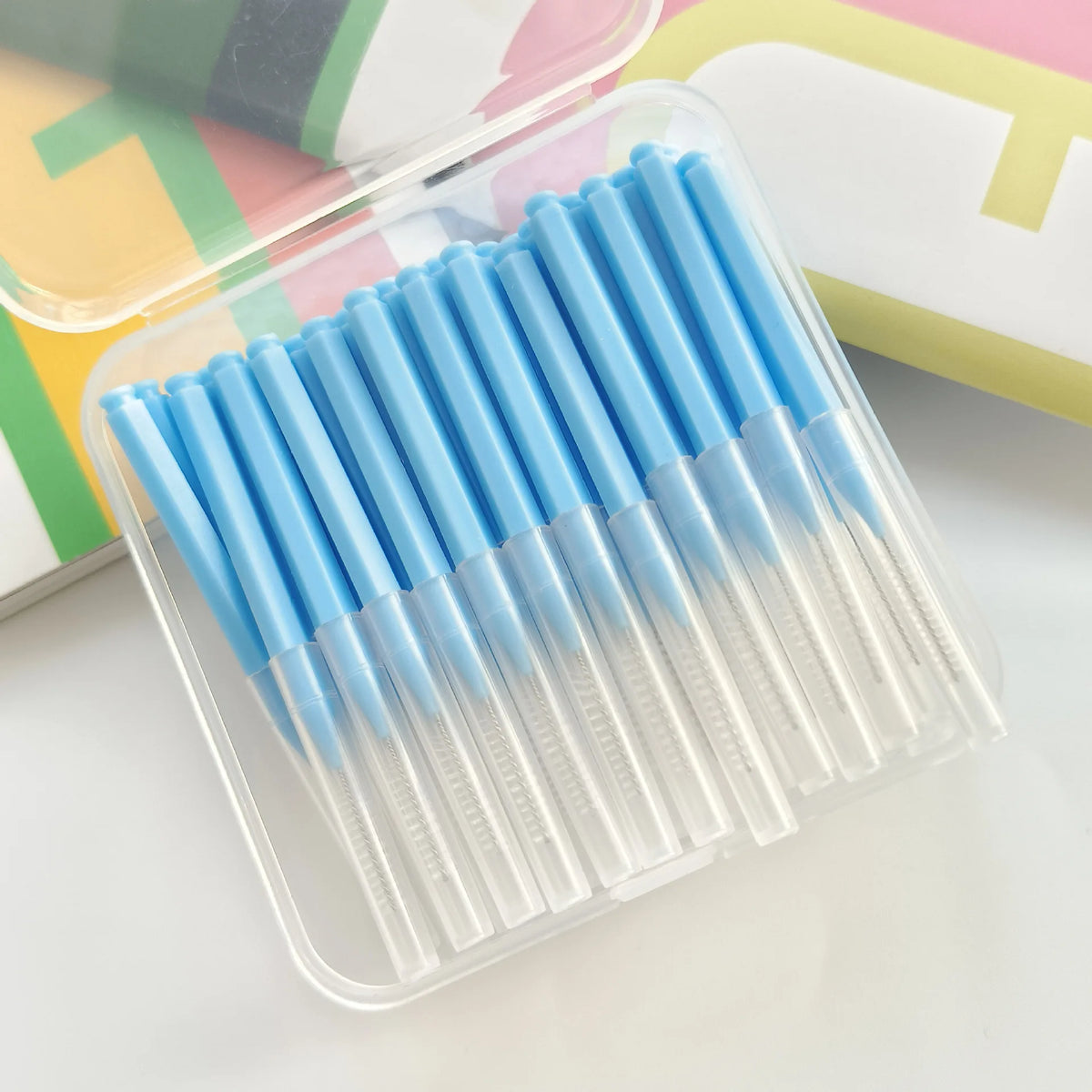 60pcs I Shape Colorful Brush Picks Orthodontic Correction Tooth Gap Brush Interdental Brush Tooth Braces Cleaning Soft Bristles