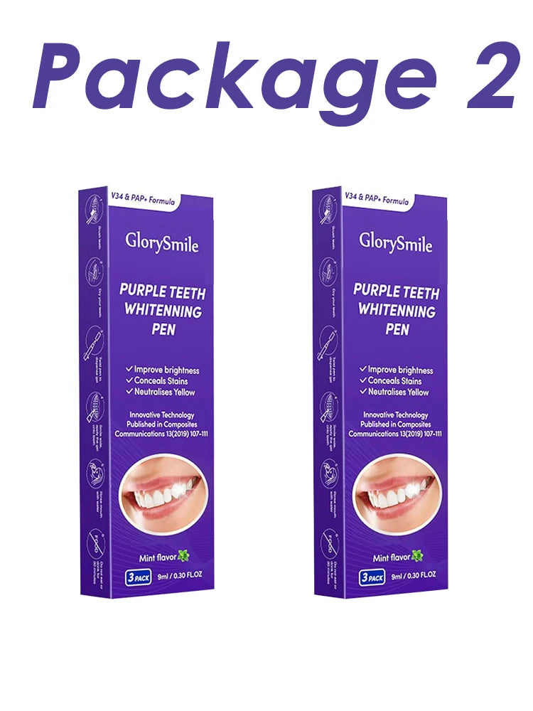 Purple Instant Teeth Whitening Pen Tartar Toothpaste Cleaning Tooth Stain No Sensitivity for a Brighter Whiter Smile Decay Care