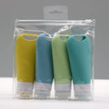 1/3/4Pcs 90ml Refillable Hangable Dispensing Bottles Squeeze Silicone Empty Storage Body Wash Shampoo Portable  Container